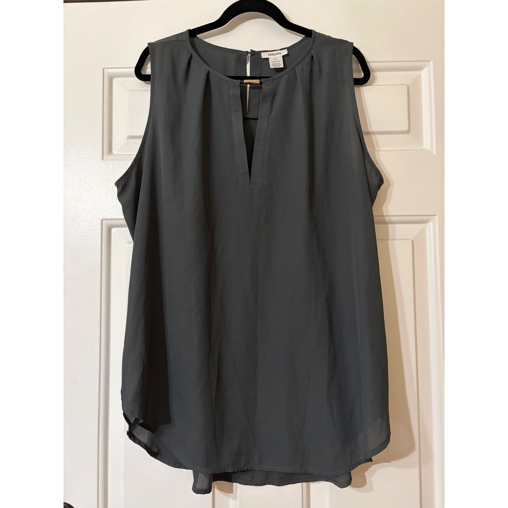 Womens Plus size Blouse 3X Gray Persaya Sleeveless